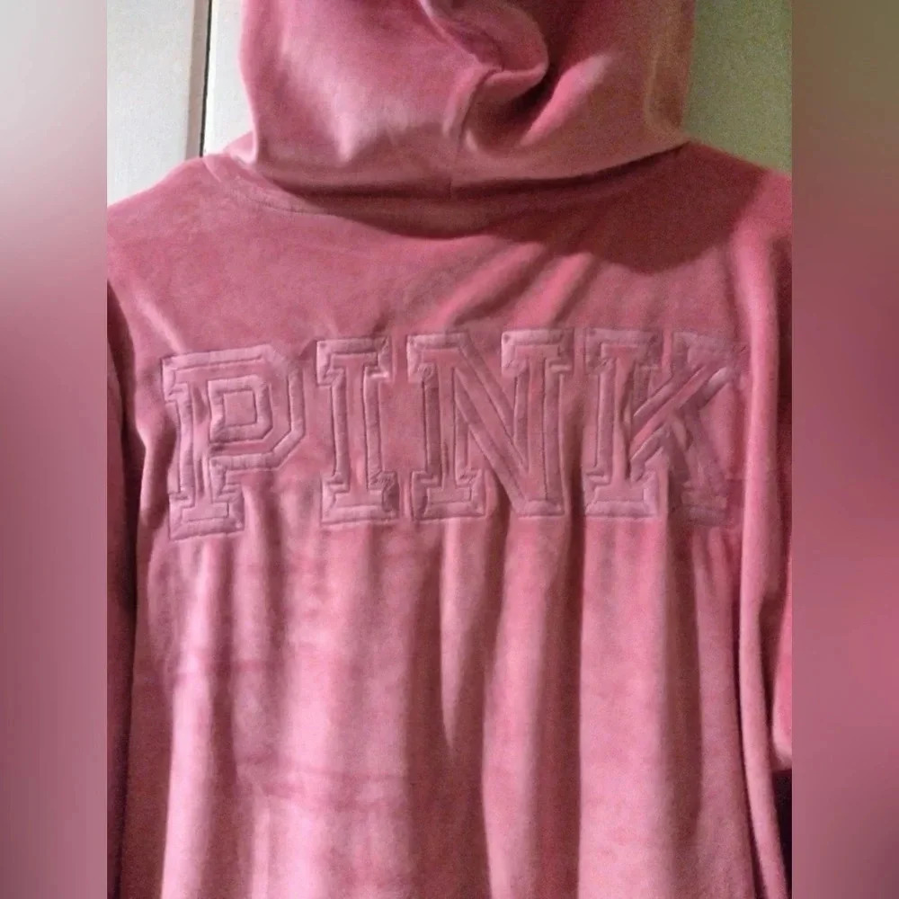 VS PINK velour hoodie-LARGE NWOT